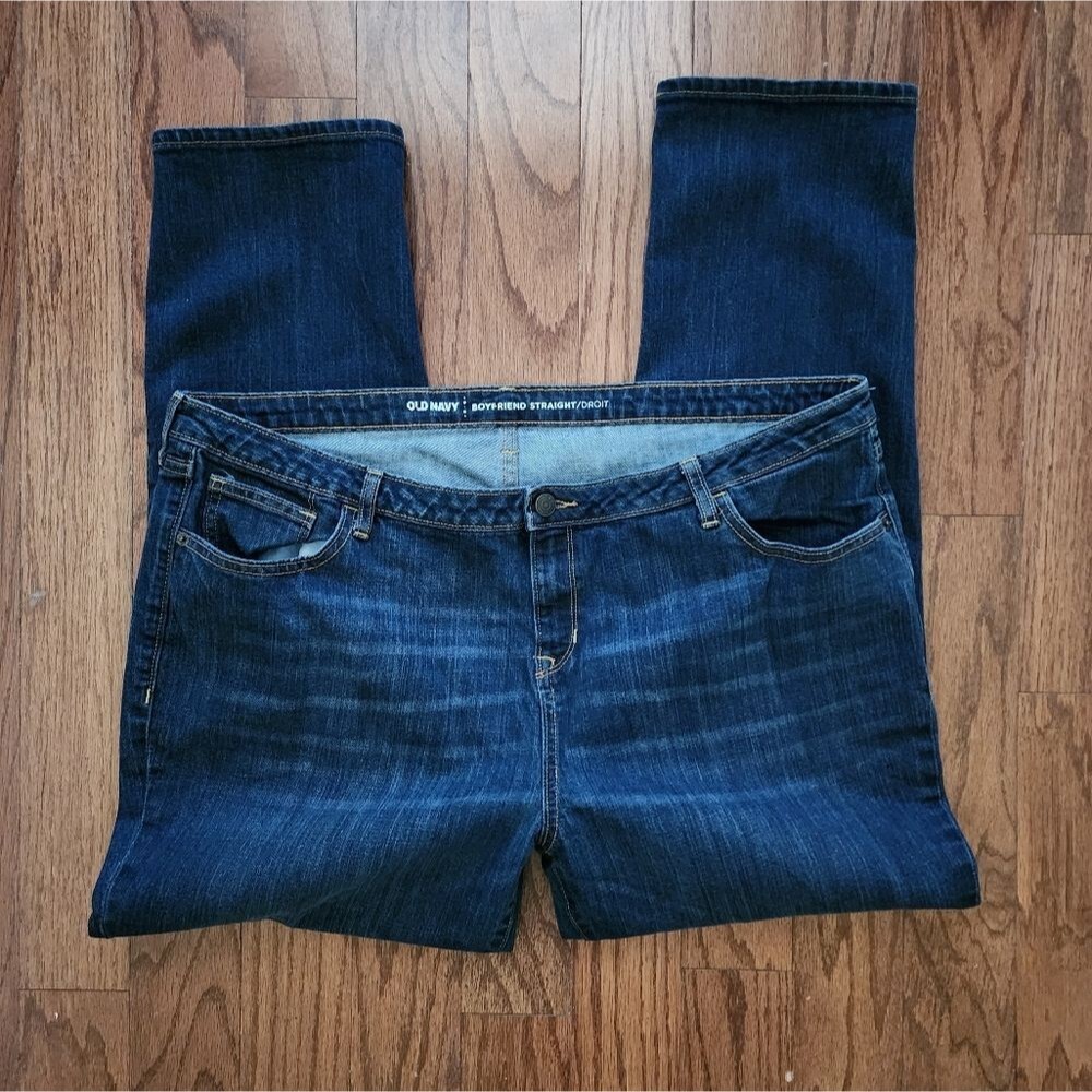 Old Navy Women's Boyfriend Straight Leg Dark Wash 18R Jeans